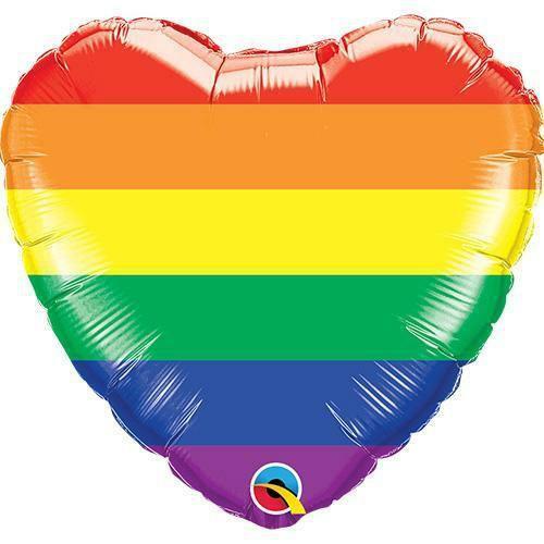 Rainbow Heart Mylar Balloon