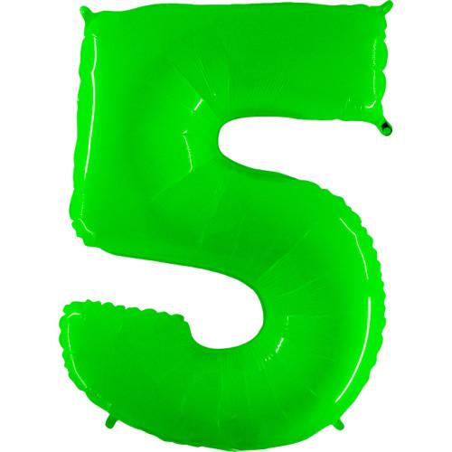 neon green five foil number helium balloon delivery pittsburgh