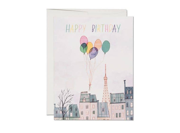 Happy Birthday Paris Balloons Greeting Card