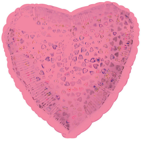 18" Holographic Pink Heart Dazzleloon