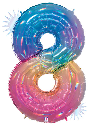 rainbow eight foil number helium balloon delivery pittsburgh