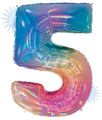 rainbow five foil number helium balloon delivery pittsburgh