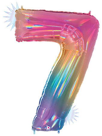 rainbow seven foil number helium balloon delivery pittsburgh