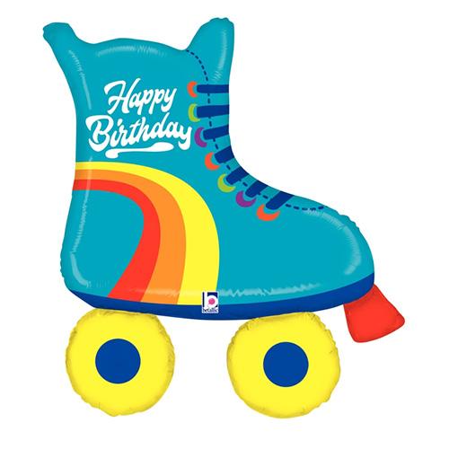 Jumbo 39" Happy Birthday Roller Skate Balloon