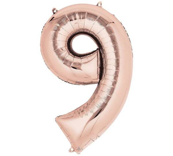 34" Foil '9' Number Balloon (more colors)