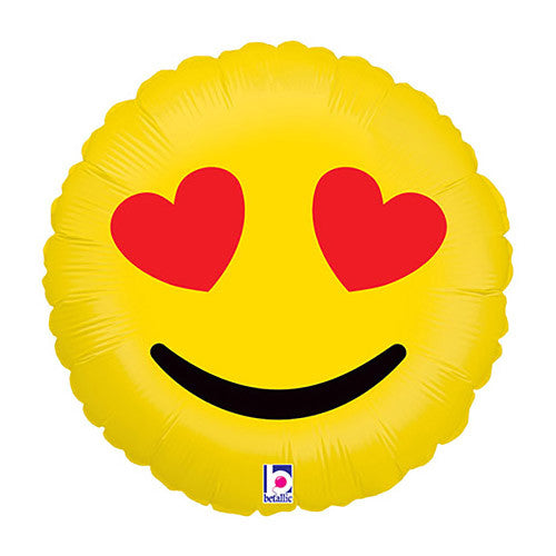 18" Emoji Heart Eyes Smiley Balloon 😍