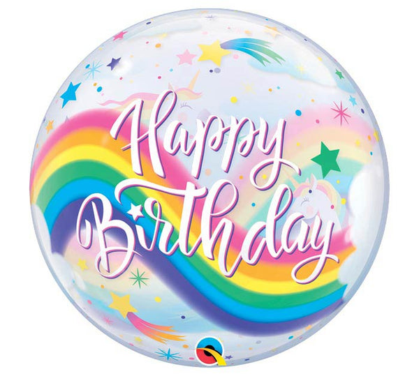 22" Unicorn Birthday Bubble Balloon