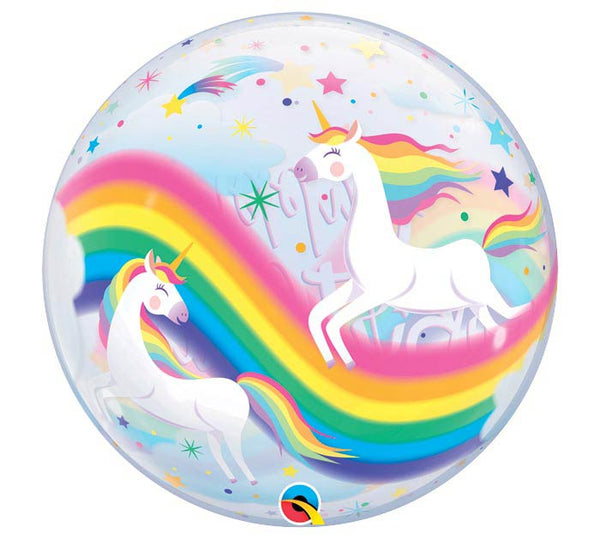 22" Unicorn Birthday Bubble Balloon