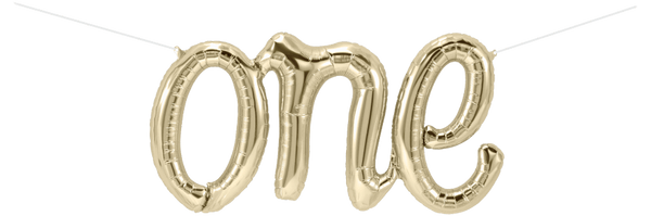 champagne ONE foil letter script air filled balloon delivery pittsburgh