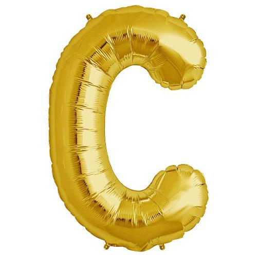 Letter 'C' Gold Foil Balloon