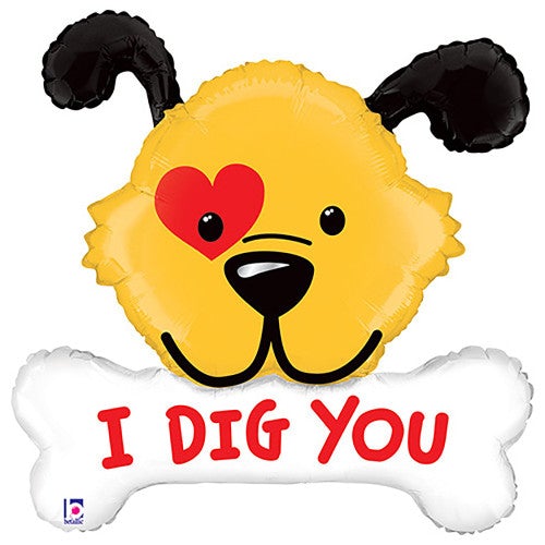 40" I Dig You Dog Bone Balloon